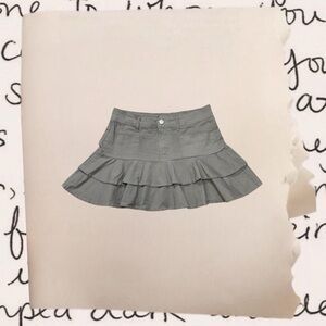 2000s periwinkle ruffle mini skirt